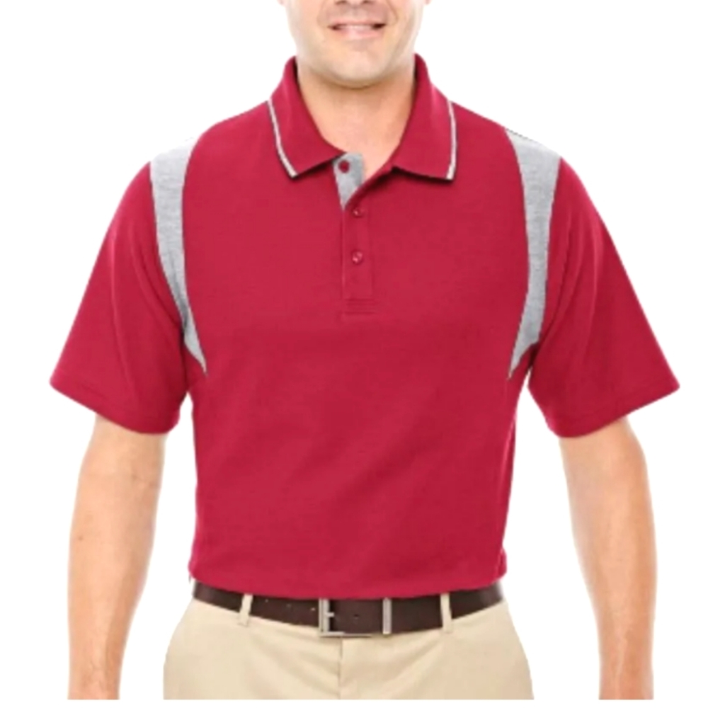 Red Grey Drytec20 Performance Colorblock Short Sleeve Polo Devon & Jones MENS